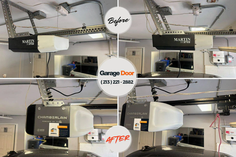Before and after: garage door repair Denver, IA